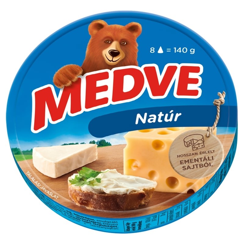 Medve zsíros, ömlesztett sajt 140 g natúr 8 cikkelyes
