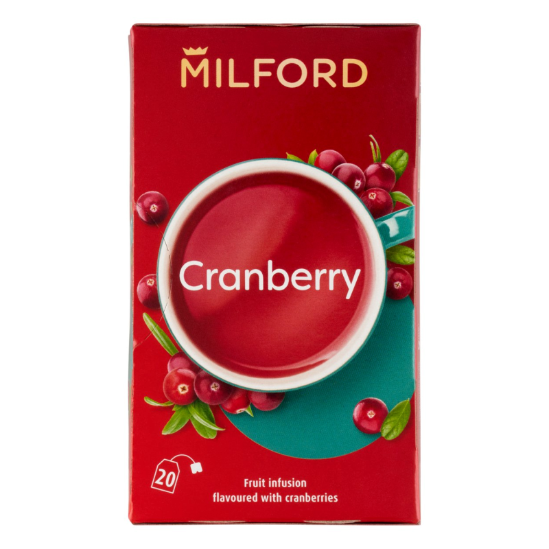 Milford vörösáfonya ízű gyümölcstea 20x2,25 g
