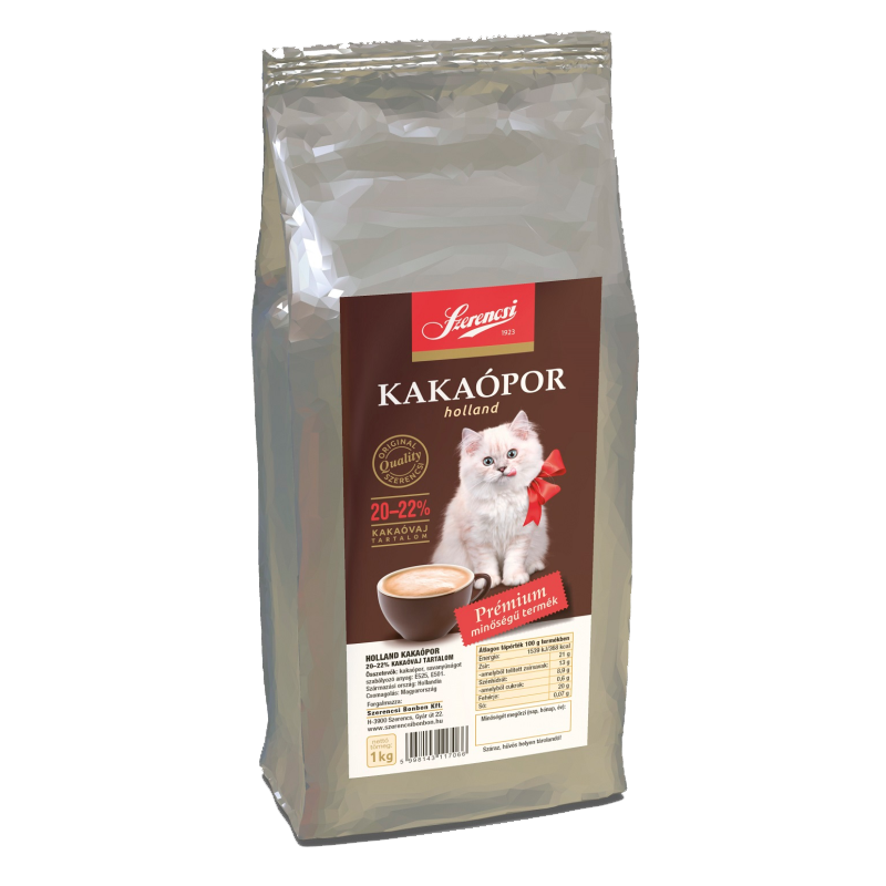Szerencsi Prémium holland kakaópor 1 kg 20-22% kakaóvaj tartalommal