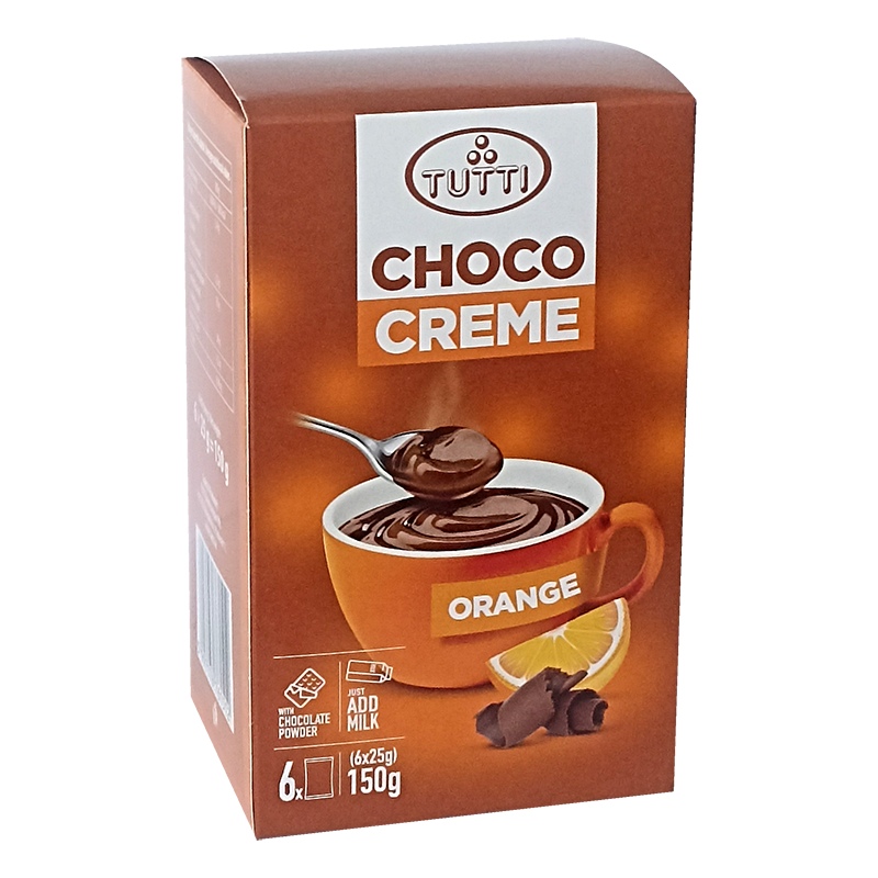 Tutti Chocco Creme forró csokoládé italpor 6x25 g narancs ízű