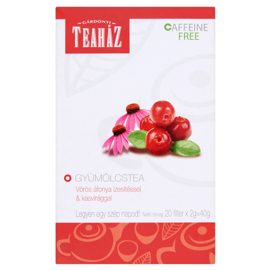 Gárdonyi Teaház 20x2 g filteres vörösáfonya kasvirággal