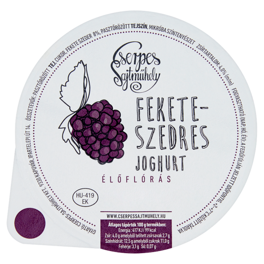 Cserpes joghurt 250 g feketeszedres