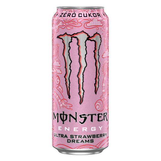 Monster Energy Ultra Strawberry Dreams Zero cukor szénsavas ital koffeinnel 500 ml