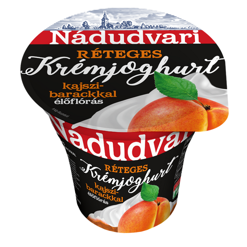 Nádudvari élőflórás réteges krémjoghurt 180 g kajszibarackkal