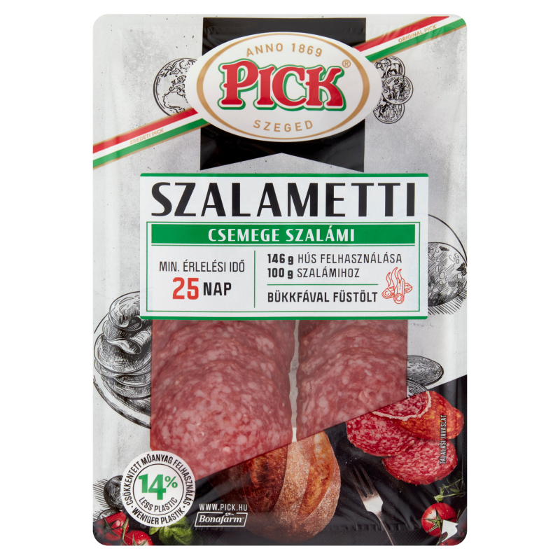 PICK Szalametti csemege szalámi 70 g szeletelt, gluténmentes