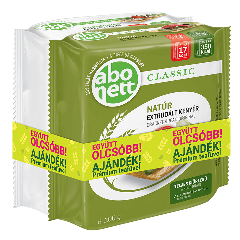 Abonett Duopack extrudált kenyér 2x100 g natúr és zöldséges