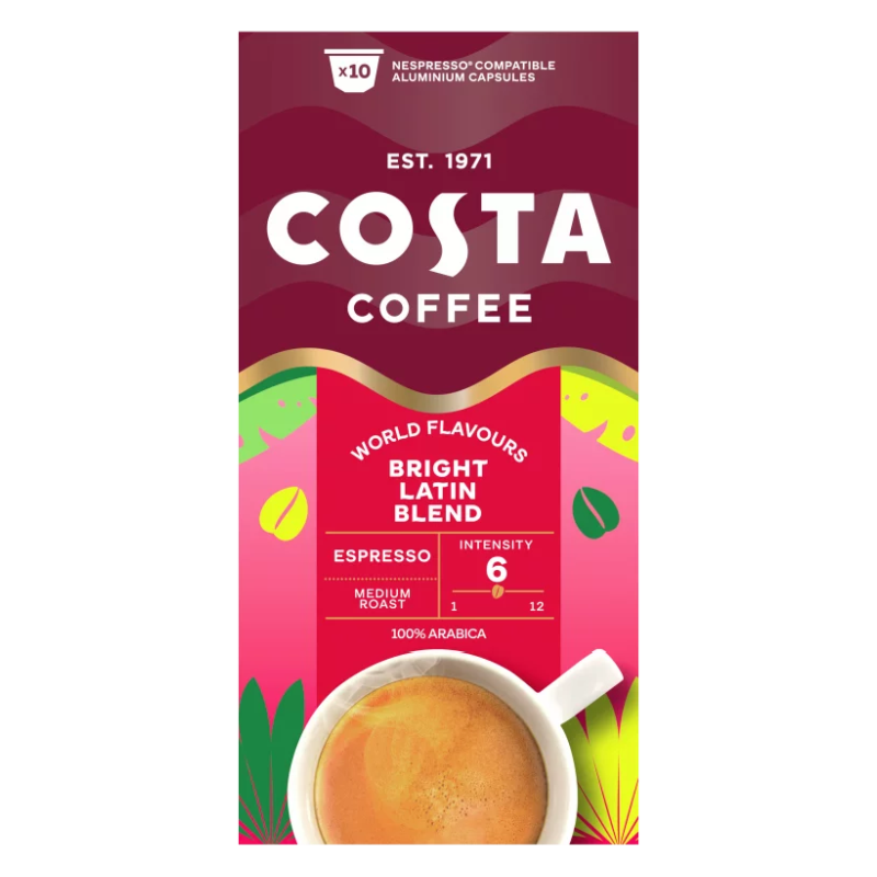 Costa Coffee Bright Latin Espresso kávékapszula 10 db Nespresso® kávégép kompatibilis termék