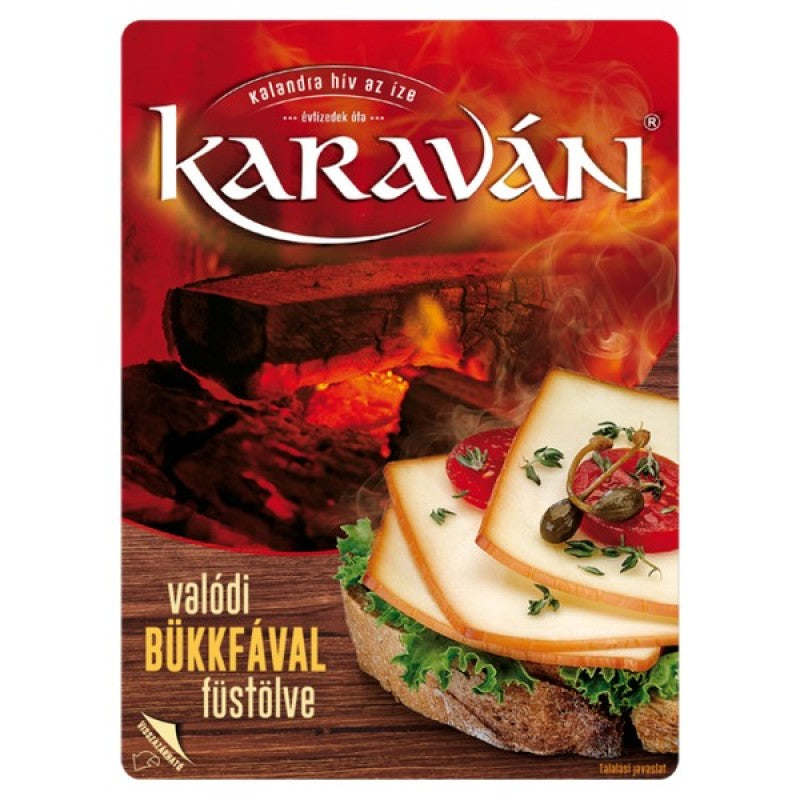 Karaván szeletelt sajt 125 g füstölt