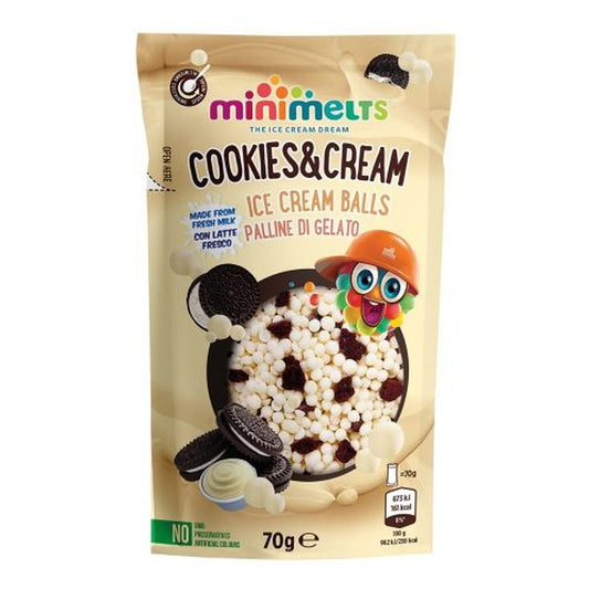 Minimelts vaniliás keksz ízű jégkrém golyók 70 g