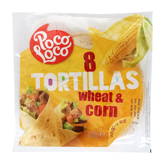 Poco Loco lágy tortilla 320 g 8 db kukoricás
